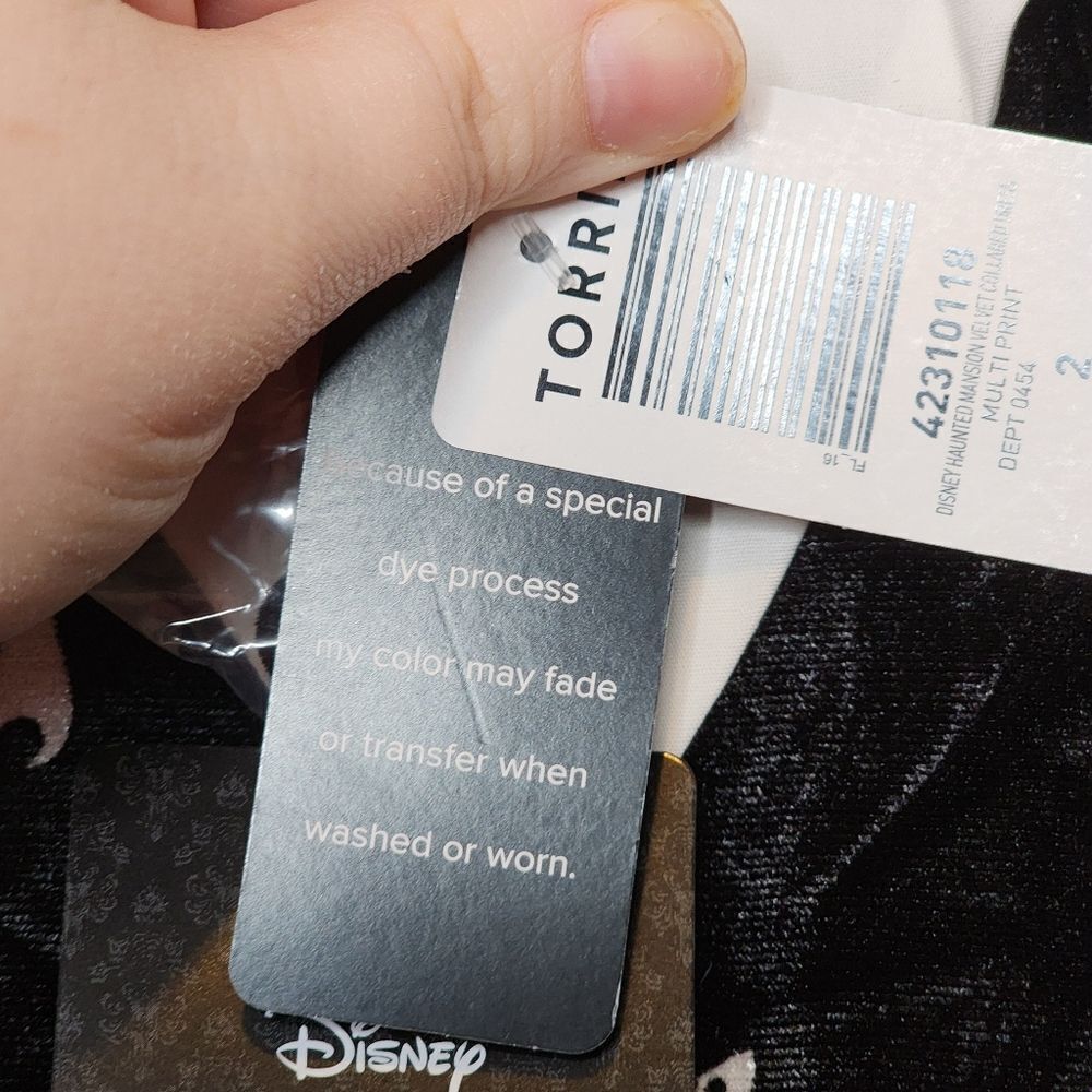 2X 18W 20W Torrid Black Velvet Collard Disney Haunted Mansion Dress Pocket Mini - Picture 7 of 11